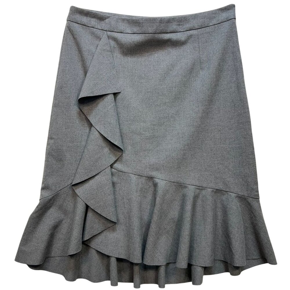 Banana Republic Women's Mermaid A Line Skirt Stretch Size 10 Gray Flat Front